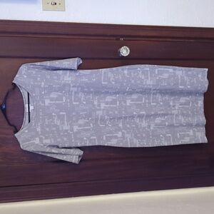 LuLaRoe Julia Short Sleeve Gray Straight Form Fitting Dress Size XL